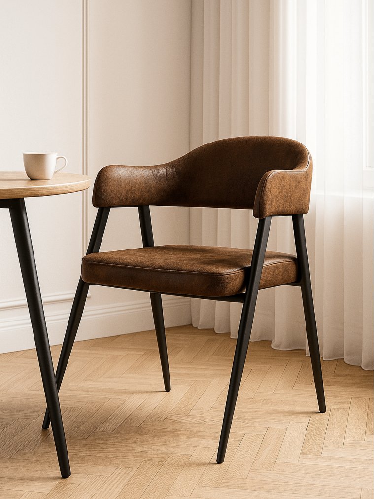 Стул на металлокаркасе Twin brown / black