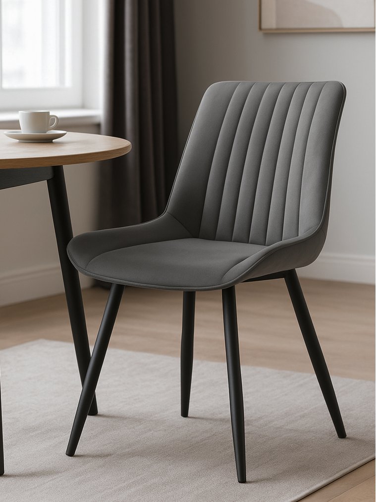 Стул на металлокаркасе Вейв темно-серый / черный