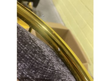 Стул на металлокаркасе Rendi gold /  gray  - Уцененный экземпляр