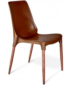 Стул на металлокаркасе SHT-S75 коричневый / темный орех