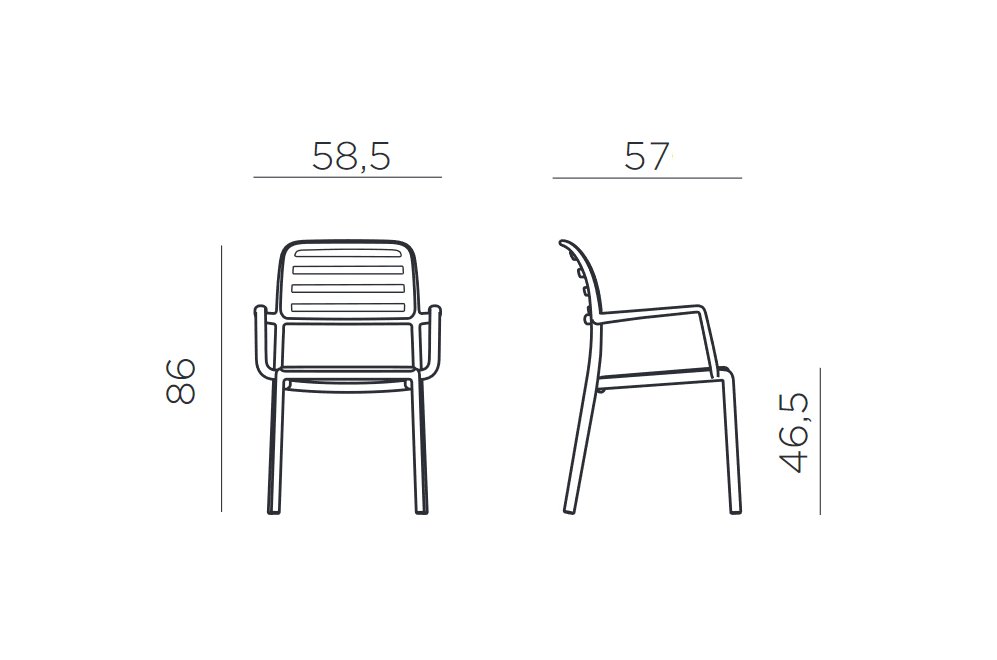Пластиковое кресло Costa антрацит