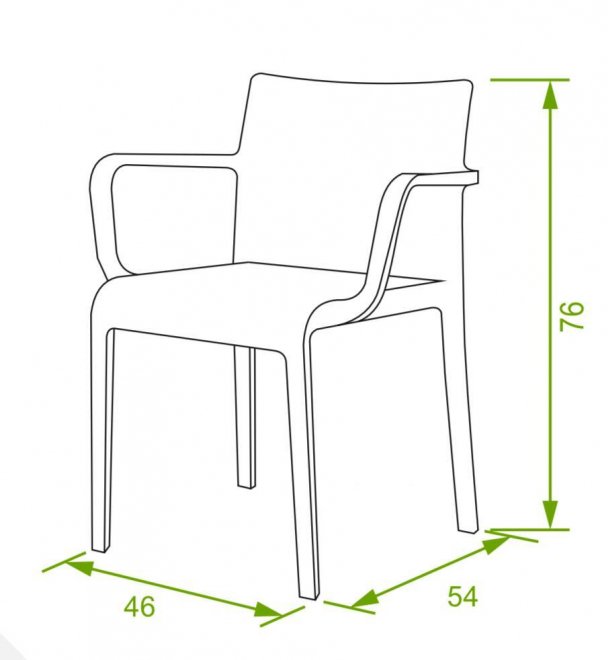 Пластиковый стул Брайт с подлокотниками белый