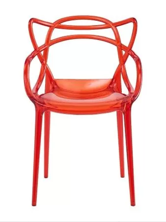 Пластиковый стул Masters DC459 прозрачный / красный