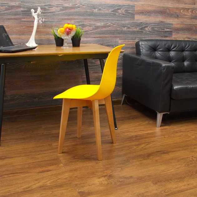Пластиковый стул Сашш натуральный / жёлтый
