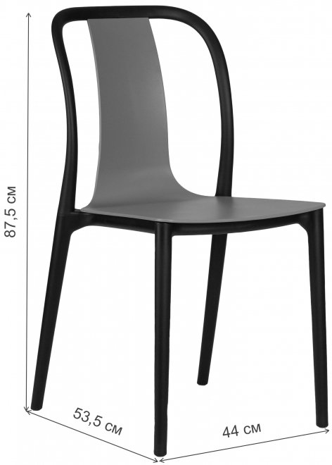 Пластиковый стул Adam черный /серо-голубой