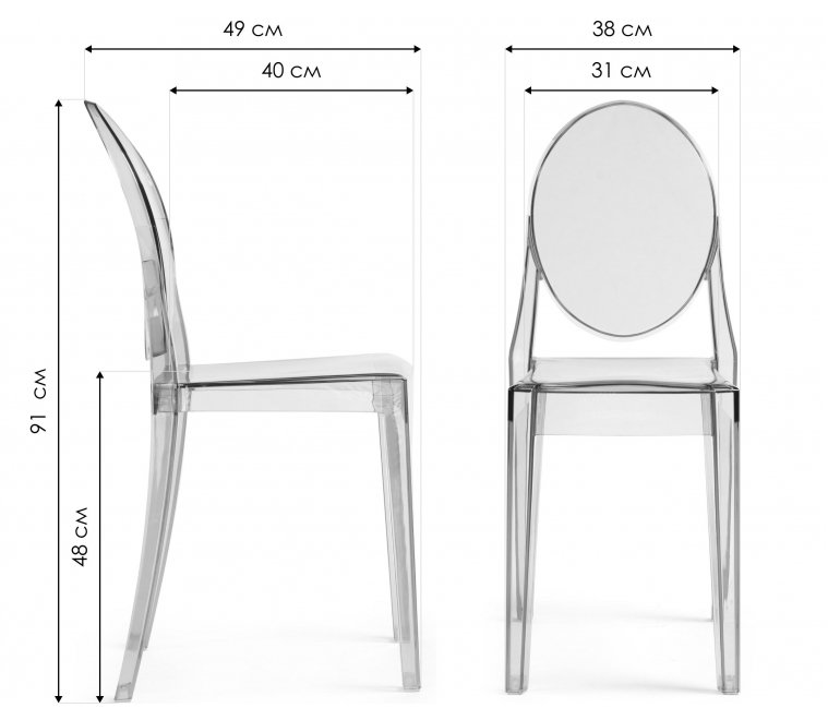 Пластиковый стул Victoria clear gray