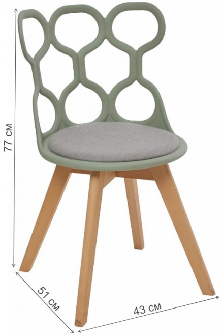 Стул пластиковый Azhur grey green