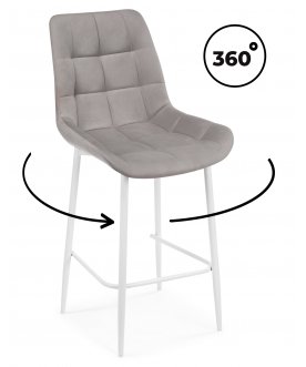 Барный стул Челси 360 светло-серый (zd 960) / черный np латте (zd 290) / белый