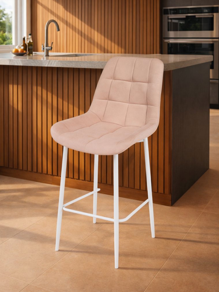 Полубарный стул Челси бежевый (zd 210) / белый