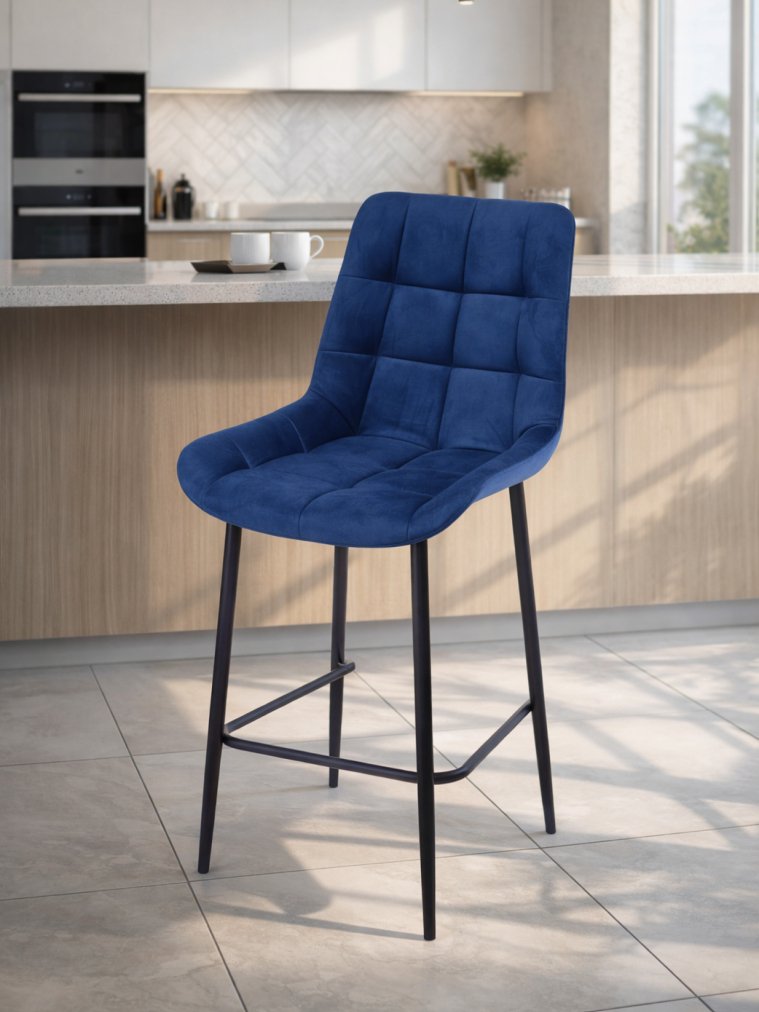 Полубарный стул Челси синий (zd 798) / черный