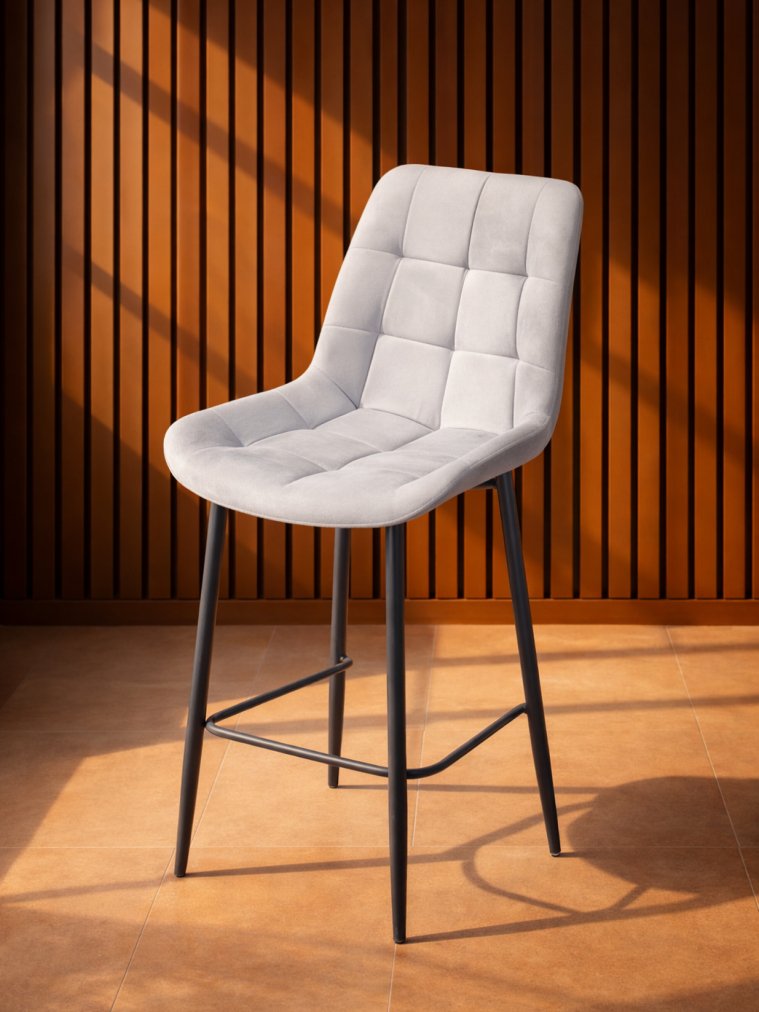 Полубарный стул Челси светло-серый (zd 960) / черный