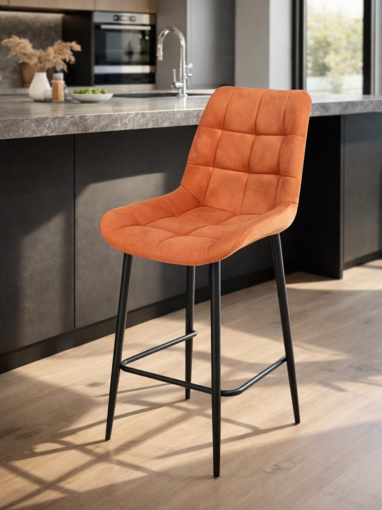 Полубарный стул Челси терракотовый (zd 432) / черный