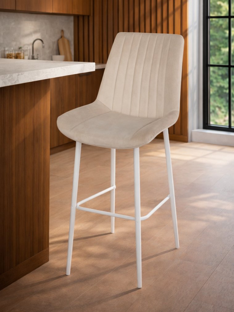 Полубарный стул Седа бежевый (zd 210) / белый
