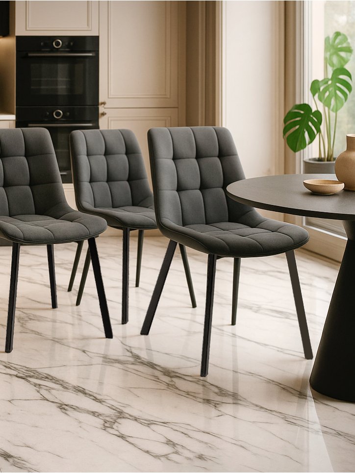 Комплект стульев Стронг 4 шт темно-серый / черный