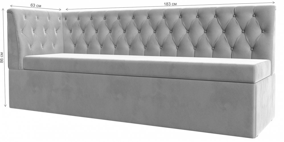 Кухонный диван угловой Маркиз левый желтый микровельвет