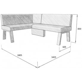 Диван Alto 140-178 L левый