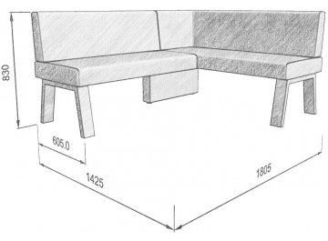 Диван Alto 178-140 R правый