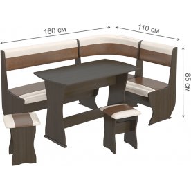 Кухонный уголок Уют-1 К Люкс МФ-101.004 венге / кожзам / санчо / коричневый