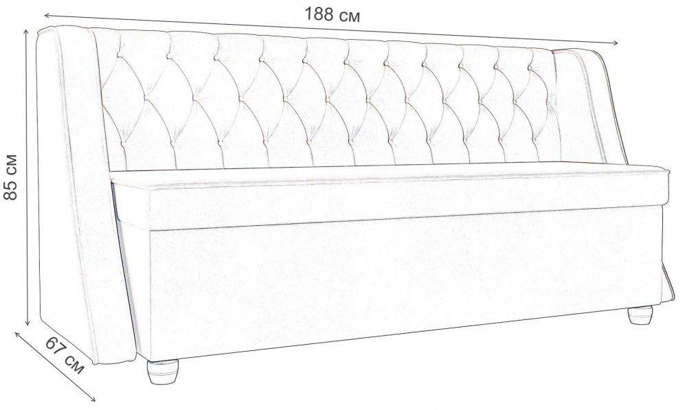 Кухонный диван Браво-Нова микровельвет бежевый