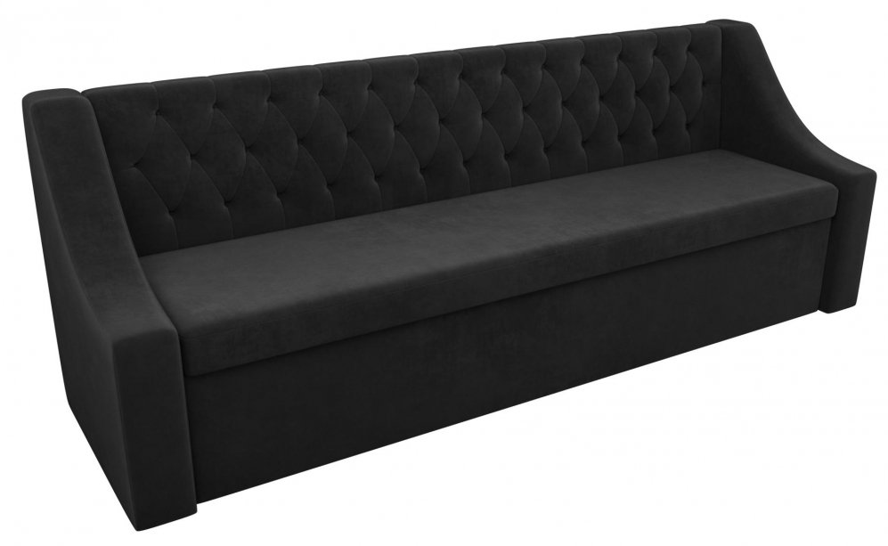 Кухонный диван Мерлин велюр черный