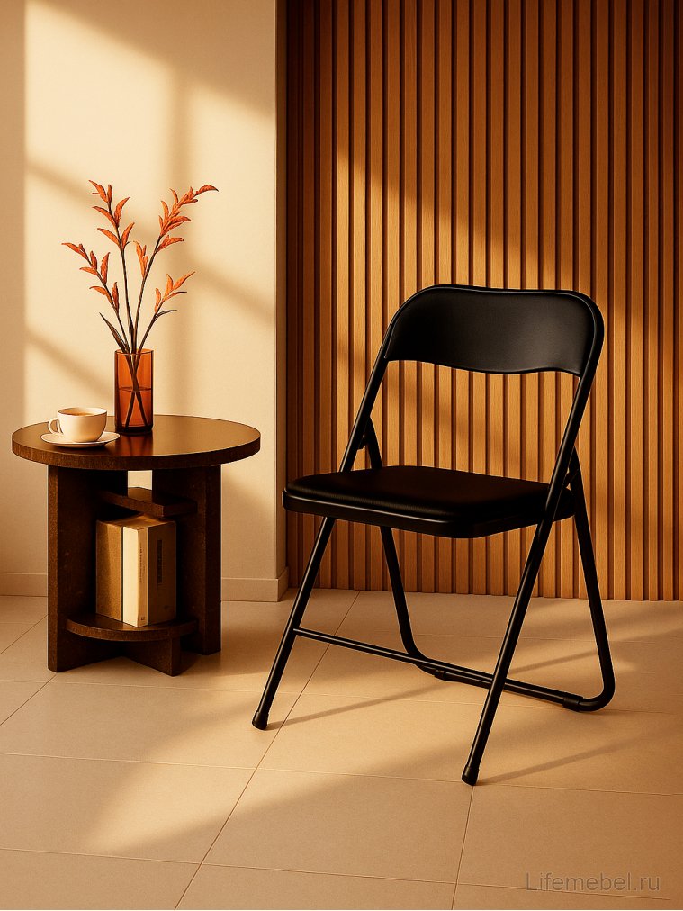 Стул на металлокаркасе Fold 1 складной black / black