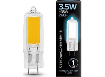Лампа G4 AC220-240V 3.5W 260lm 4100K стекло LED 1/10/200
