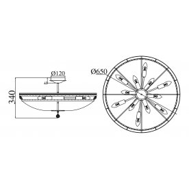 Люстра на штанге Diamant 4 P700-PT60-N