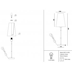 Настольная лампа Zaragoza H001TL-01BS