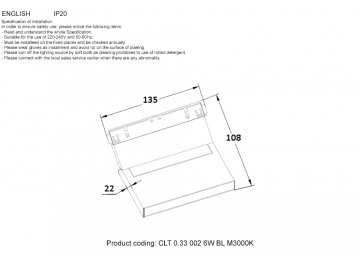 Магнитный трековый светильник CLT 0.33 002 6W BL M3000K