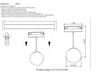 Магнитный трековый светильник CLT 0.33 013 5W BL 4000K