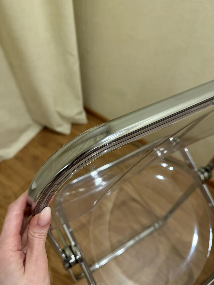 Пластиковый стул Fold складной clear gray-blue фото покупателя 18