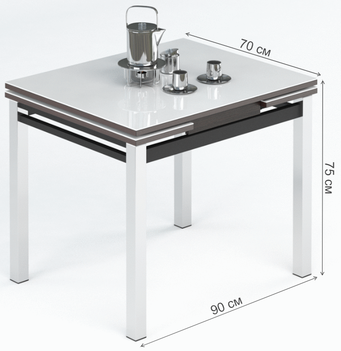 Обеденная группа стул 1308 и стол Париж 1Р стекло белое