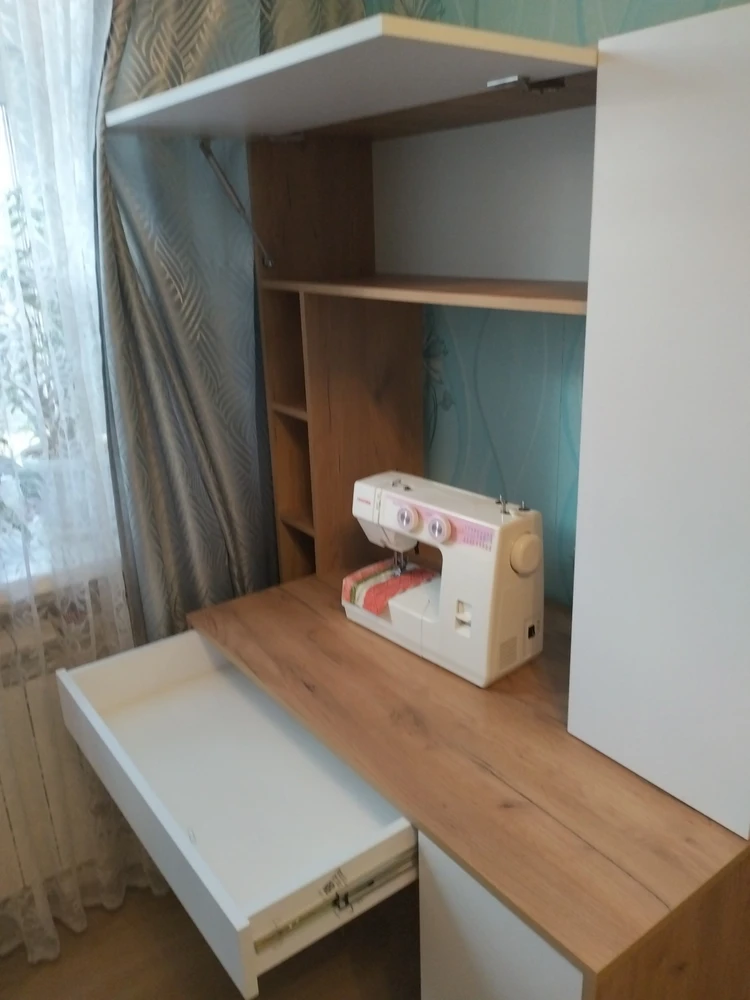 Письменный стол Комфорт 12.71 дуб золотой craft / белая аляска фото покупателя 12
