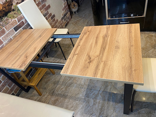 Стол Лота Лофт 140 25 мм черный матовый / дуб вотан фото покупателя 916