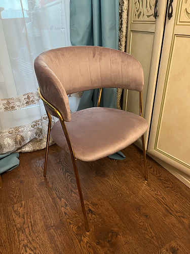 Стул на металлокаркасе Kamelia зеленый / золото фото покупателя 53