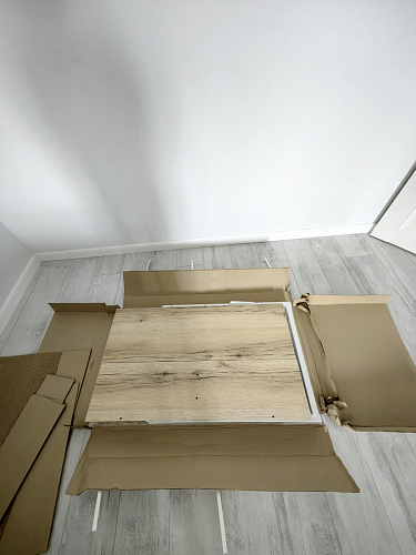 Письменный стол Клер Лофт дуб делано темный / черный матовый фото покупателя 31