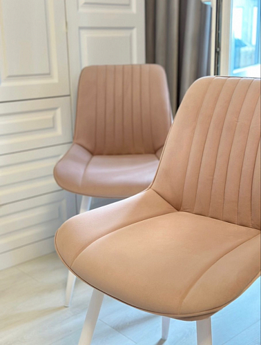 Стул на металлокаркасе Седа 360 К латте (velutto 08) / белый фото покупателя 151