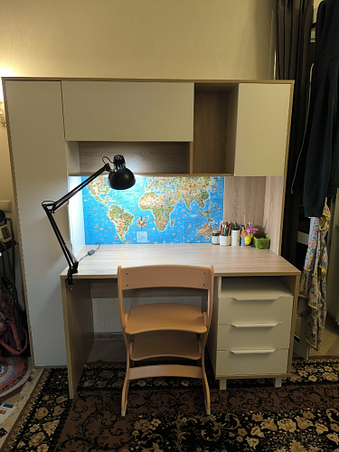 Компьютерный стол Комфорт 12.95 N дуб сонома / сатин фото покупателя 55