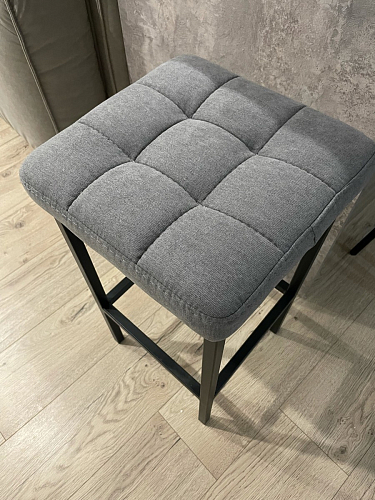 Барный стул Лофт кожзам темно-серый / черный матовый фото покупателя 186