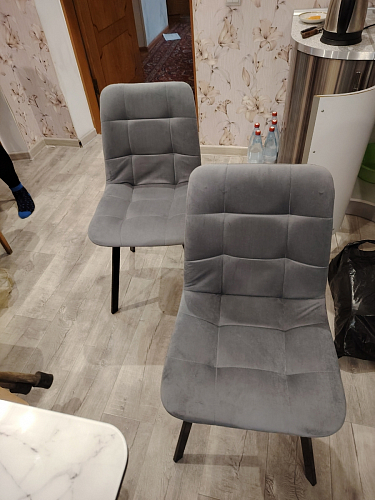 Стул на металлокаркасе Чилли К светло-серый велюр / черный каркас фото покупателя 518