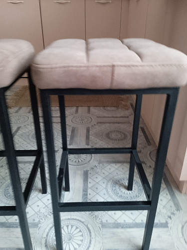 Барный стул Лофт микровелюр катания блэк / черный матовый фото покупателя 104