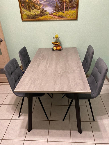 Стол Тринити Лофт 120 32 мм бетон / черный матовый фото покупателя 330