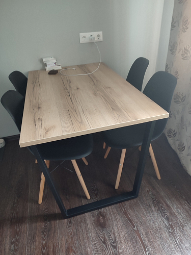 Стол Лота Лофт 120 32 мм бетон / черный матовый фото покупателя 172