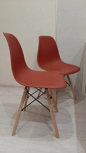 Пластиковый стул Eames PC-015 серо-голубой / дерево фото покупателя 186
