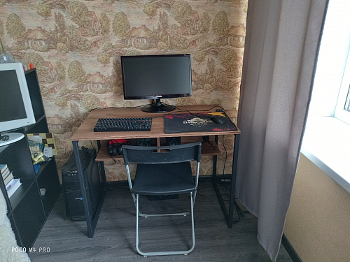 Письменный стол Клер Лофт дуб делано темный / черный матовый фото покупателя 4