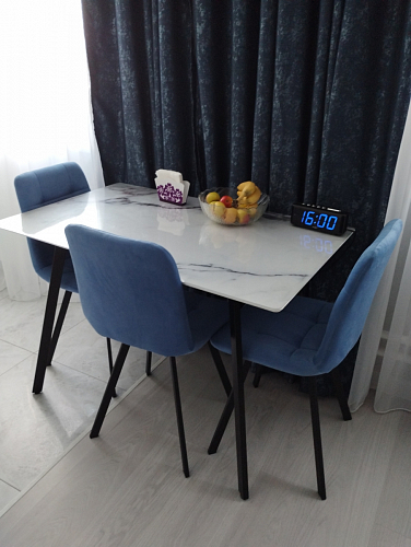 Стул на металлокаркасе Чилли К темно-серый (velutto 32) / черный фото покупателя 267