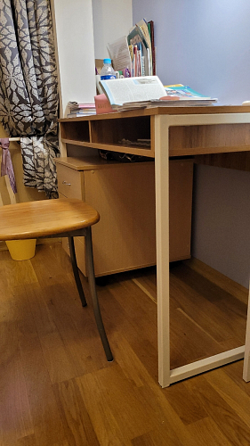 Письменный стол Леон Лофт черный матовый / дуб вотан фото покупателя 157