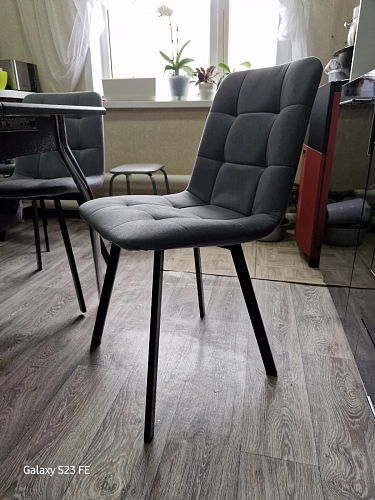 Стул на металлокаркасе Чилли К темно-серый (velutto 32) / черный фото покупателя 537