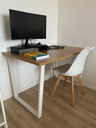 Деревянный стол Лота Лофт 140х80 черный матовый / бетон светлый фото покупателя 867