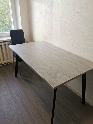 Стол Тринити Лофт 120 32 мм бетон / черный матовый фото покупателя 609